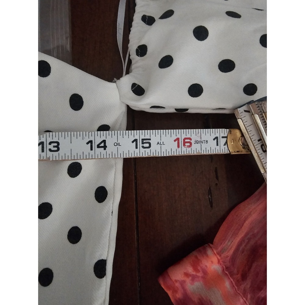Lulus Mini Polkadot Dress Size Medium‎ Rockabilly Wht Blk Sweetheart Neckline - Picture 12 of 12